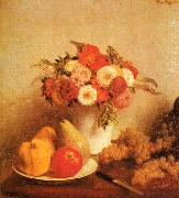 Henri Fantin-Latour Still Life with Flowers and Fruits Sweden oil painting artist